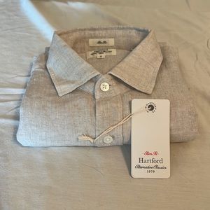Hartford Alternative Classics Slim Fit 100% Linen Oxford
